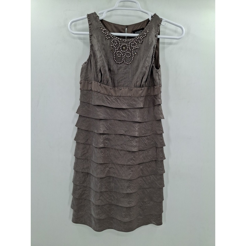 Adrianna Papell Size 10 Women's Tiered‎ Dress Beaded Cocktail Wedding Dress